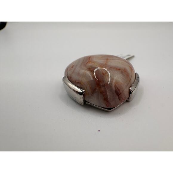 Sterling Silver Crazy Lace Agate Pendant 1.5" 13.1g - Picture 7 of 10